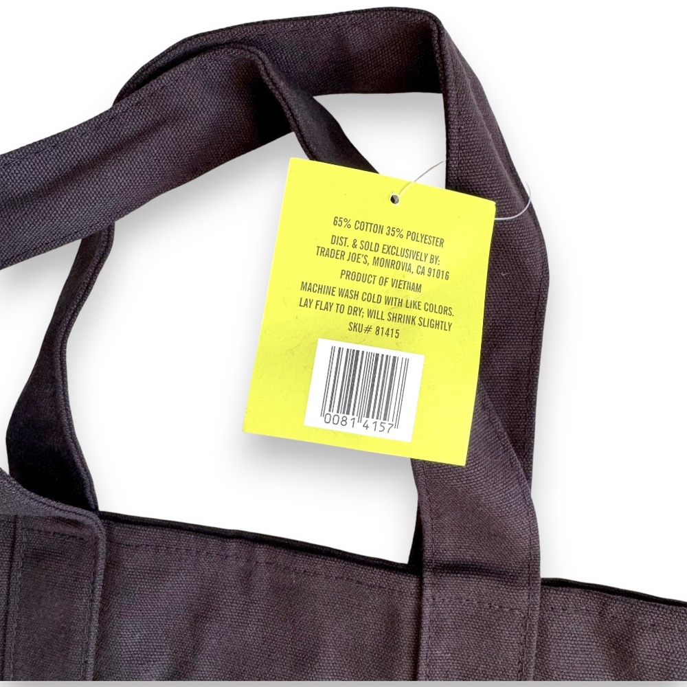 Trader Joe’s Canvas Mini Tote Bag - Black - Picture 2 of 3